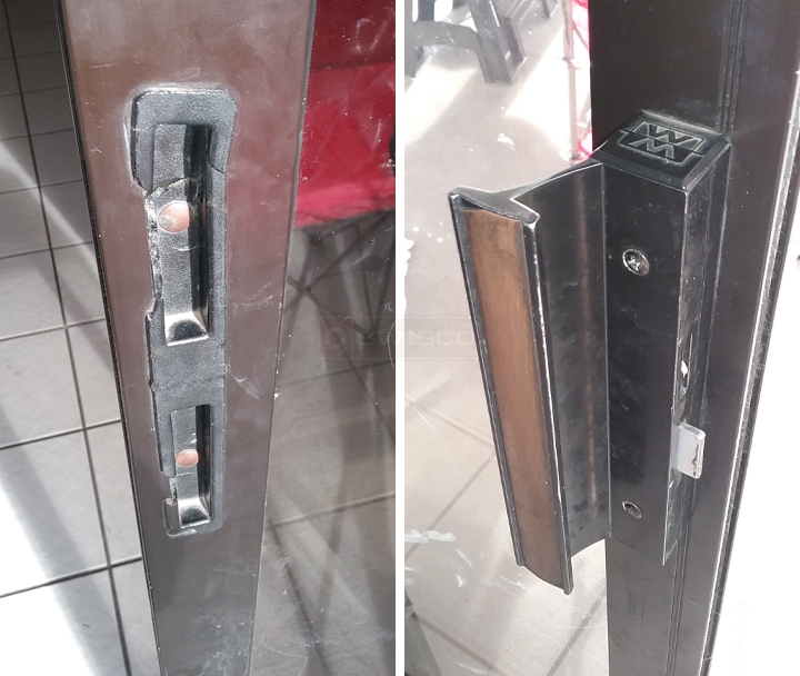 User submitted photos of patio door hardware.