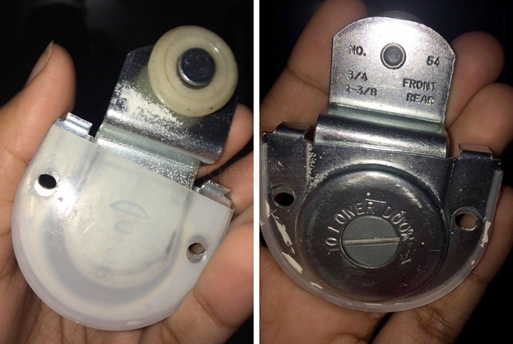 User submitted photos of a closet door roller.