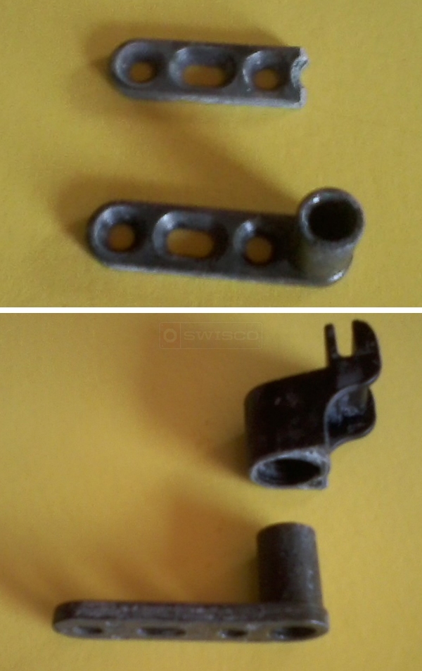 User submitted photos of shower door hardware.