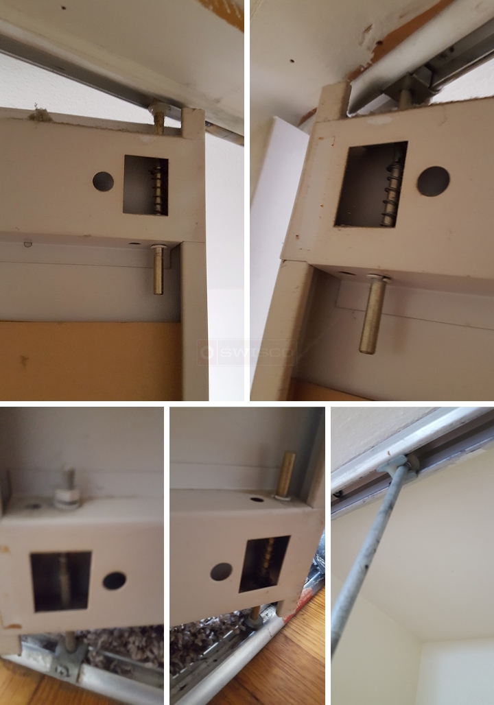 User submitted photos of bi-fold door hardware.
