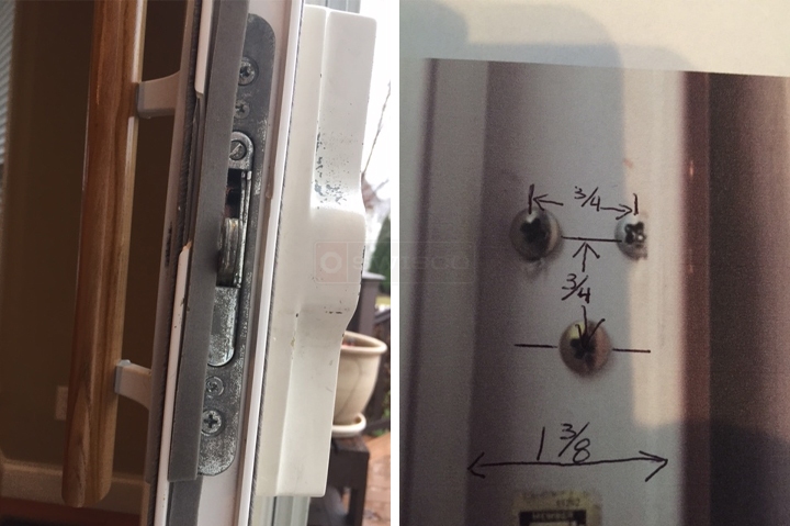 User submitted photos of patio door hardware.