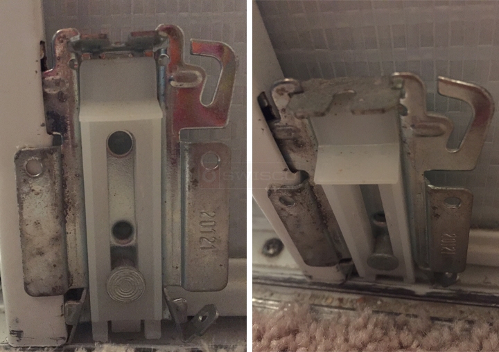 User submitted photos of a closet door roller.