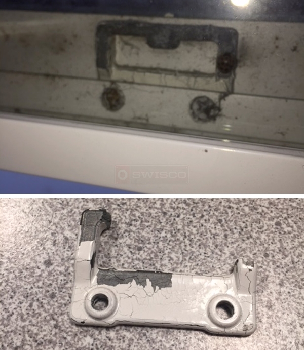 User submitted photos of a window lock keeper.
