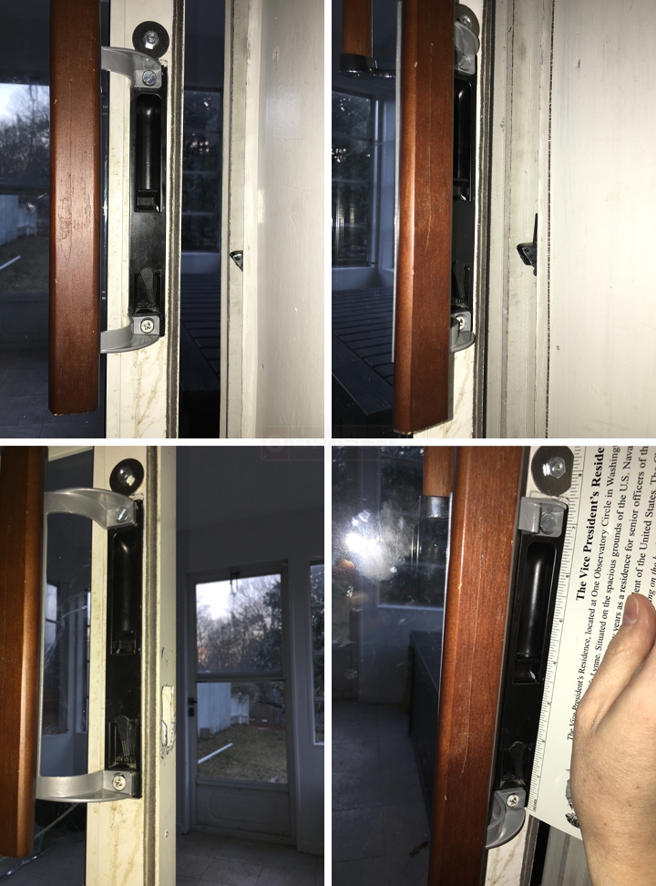 User submitted photos of patio door hardware.