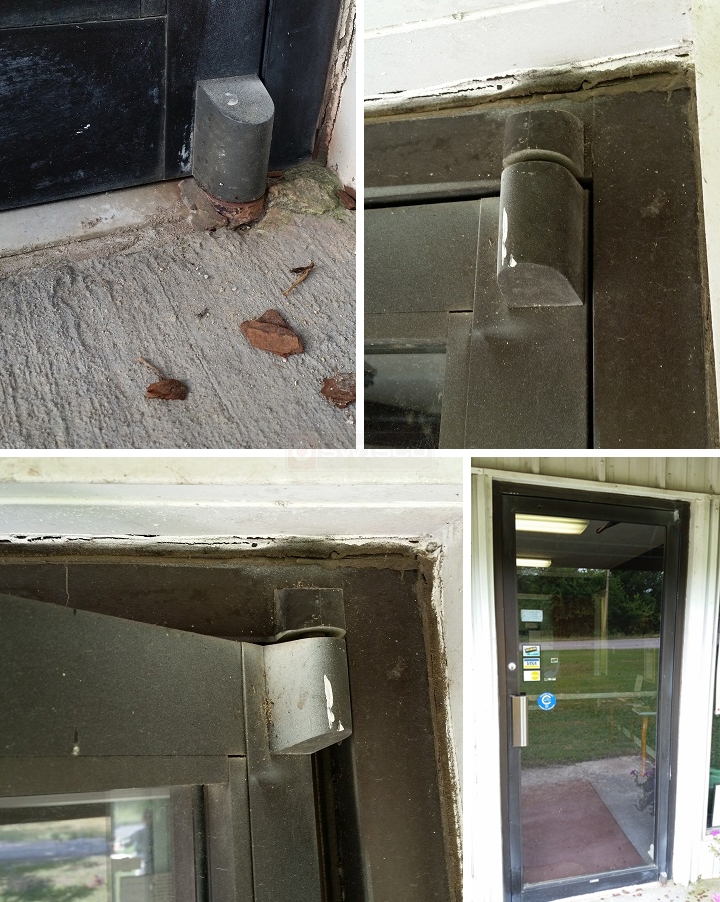 User submitted photos of a commercial door pivot.