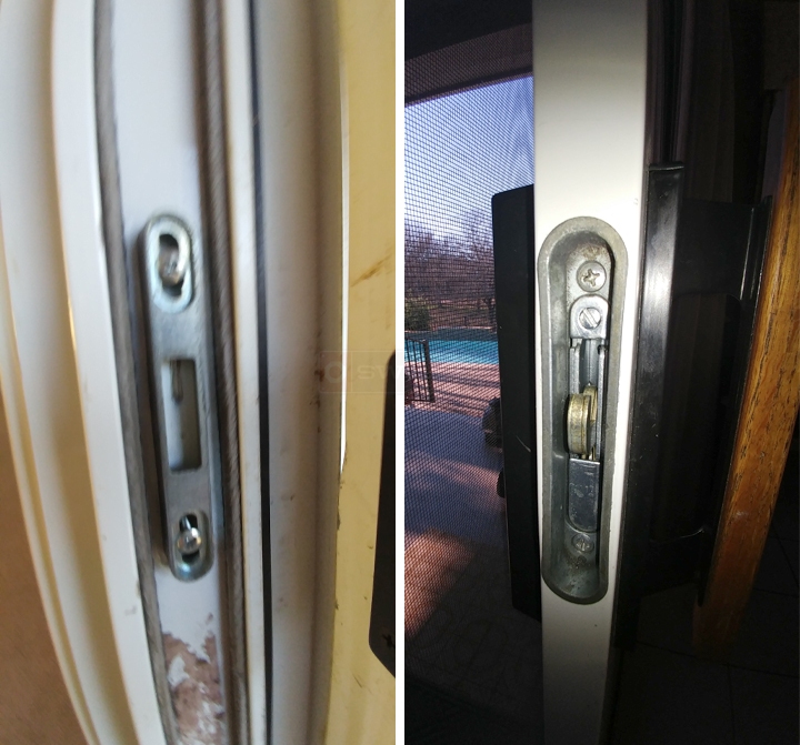 User submitted photos of patio door hardware.