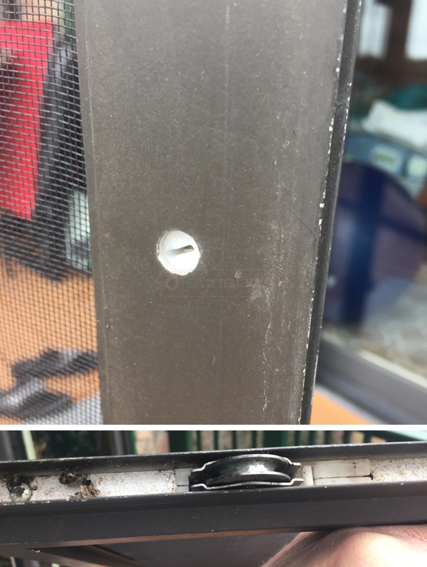User submitted photos of patio door hardware.