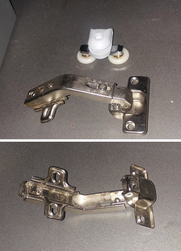 User submitted photos of a cabinet hinge.