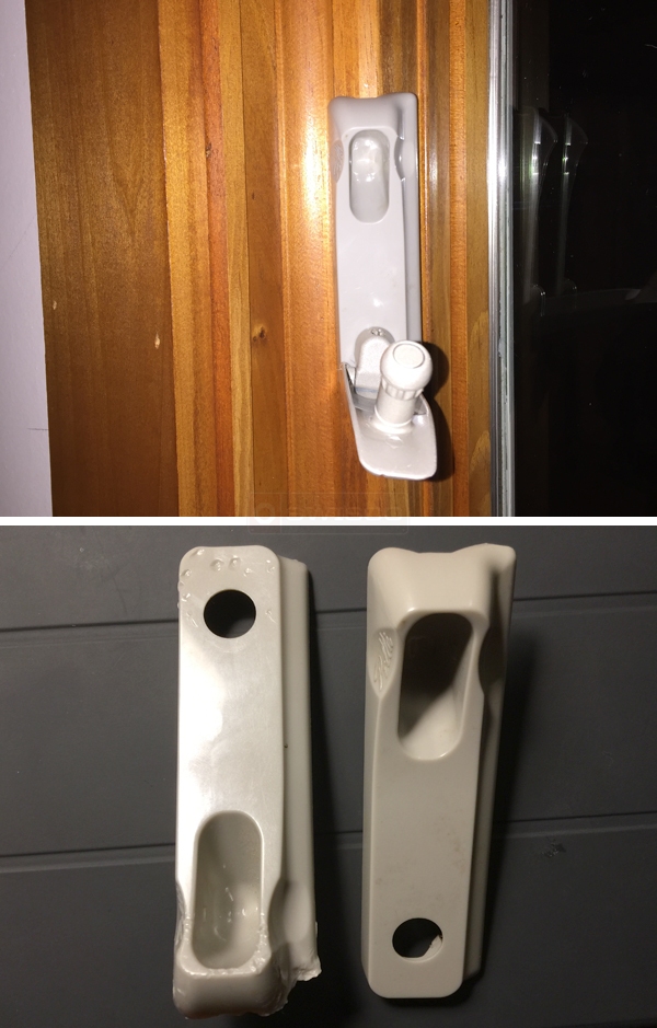 User submitted photos of window hardware.