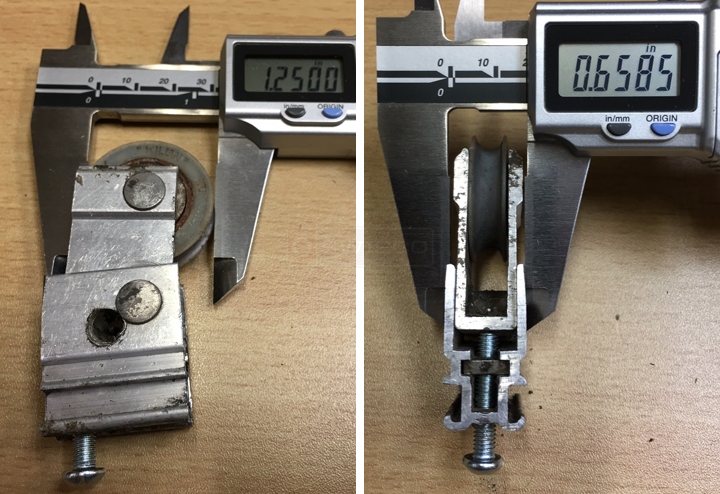 User submitted photos of a patio door roller.
