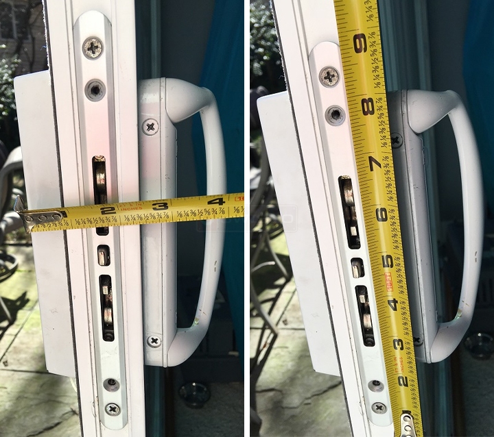 User submitted photos of patio door hardware.