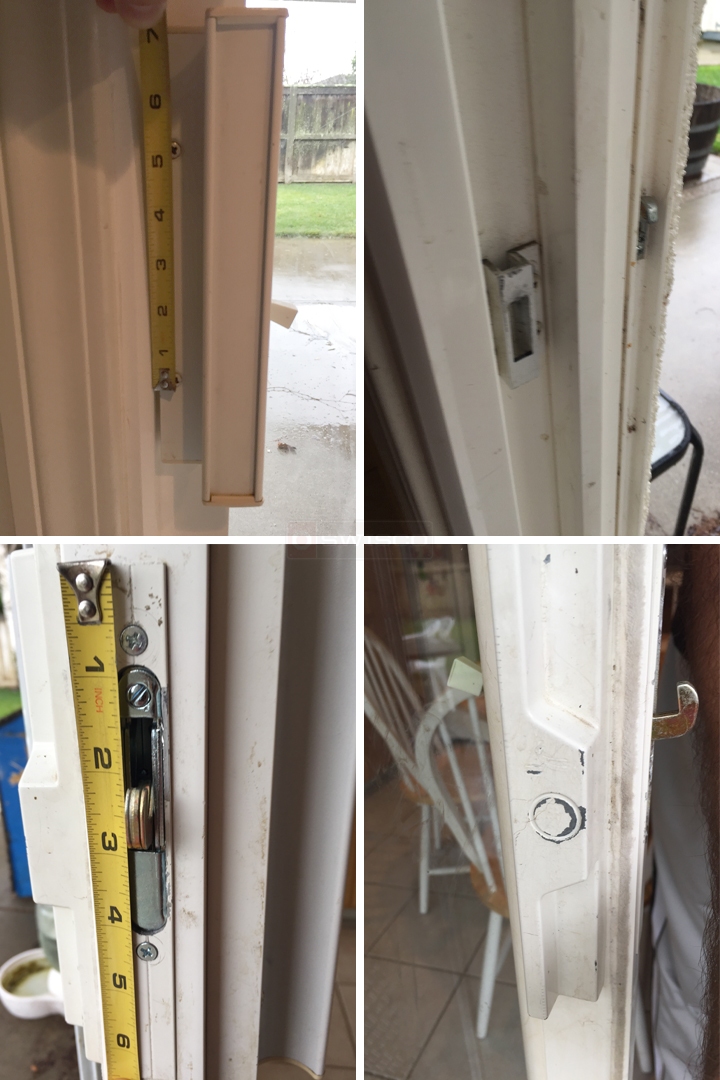 User submitted photos of patio door hardware.