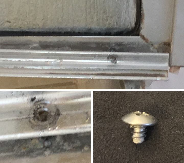 Steel framed glass shower door sweep leaking