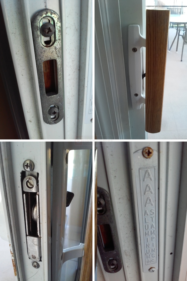 User submitted photos of patio door hardware.