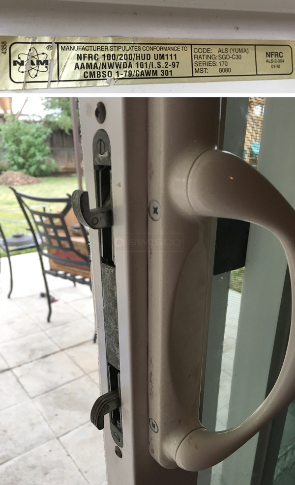 User submitted photos of patio door hardware.