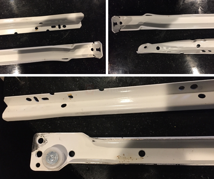 User submitted photos of drawer tracks.