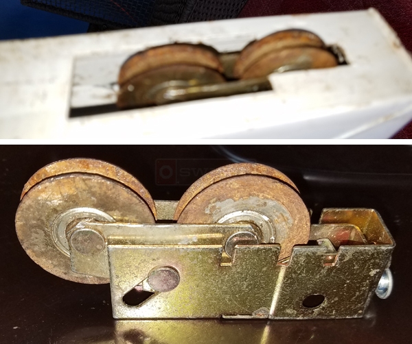User submitted photos of a patio door roller.