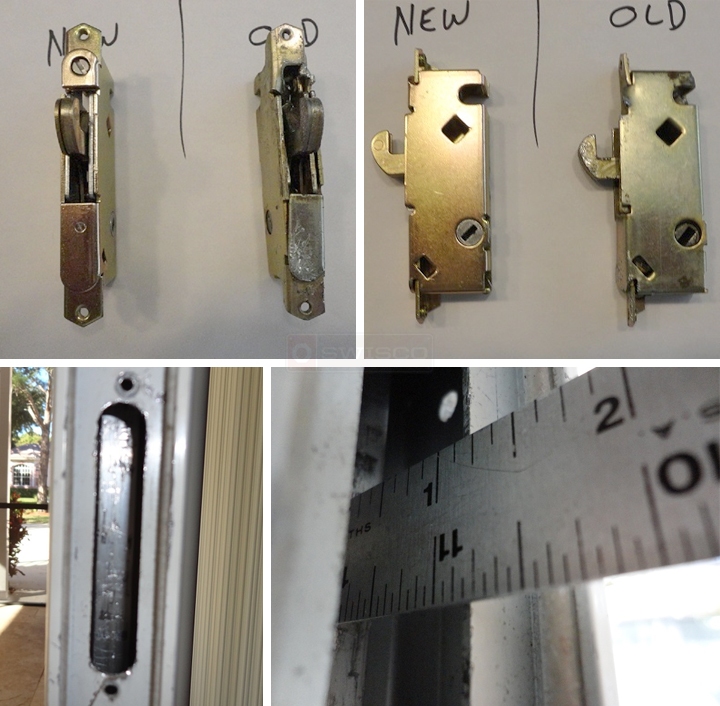 User submitted photos of patio door hardware.