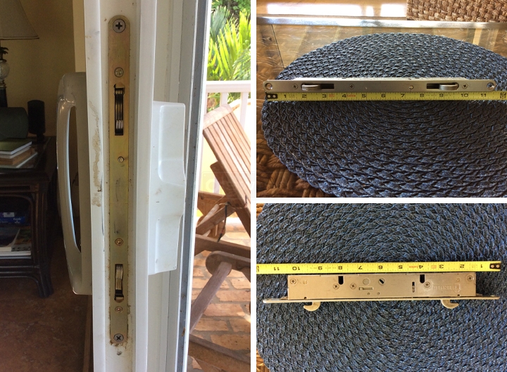 User submitted photos of patio door hardware.