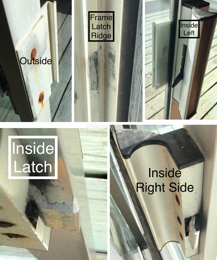 User submitted photos of patio door hardware.