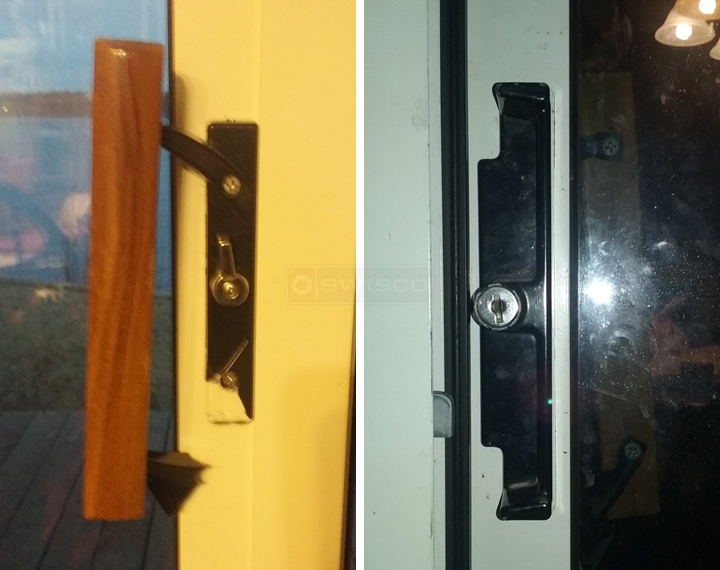 User submitted photos of patio door hardware.
