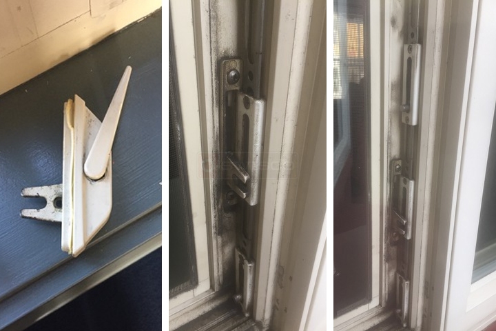 User submitted photos of window hardware.