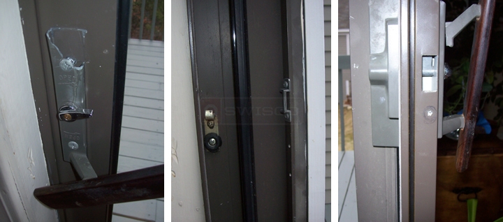 User submitted photos of patio door hardware.