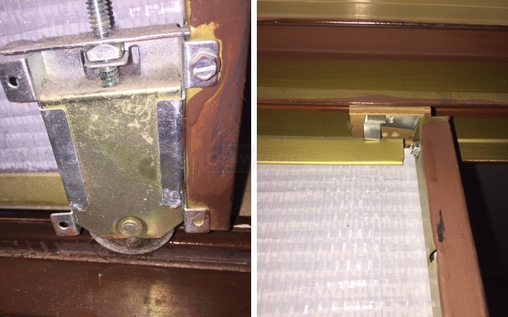 User submitted photos of closet door hardware.