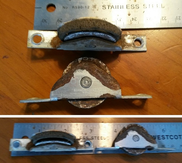 User submitted photos of a door roller.