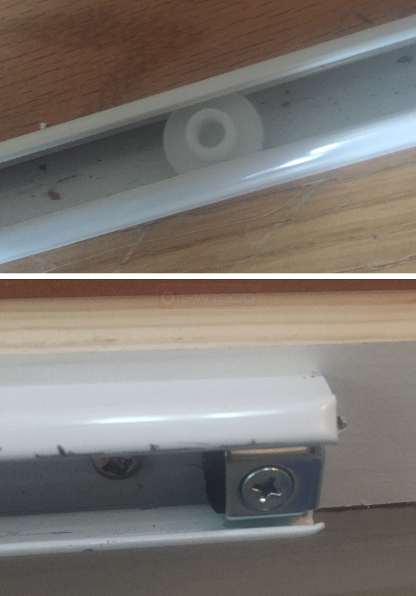 User submitted photos of bi-fold door hardware.