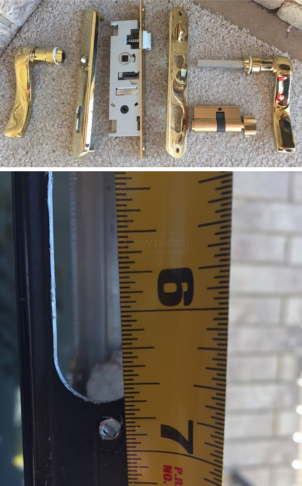 User submitted photos of patio door hardware.