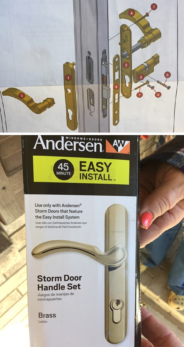 User submitted photos of patio door hardware.