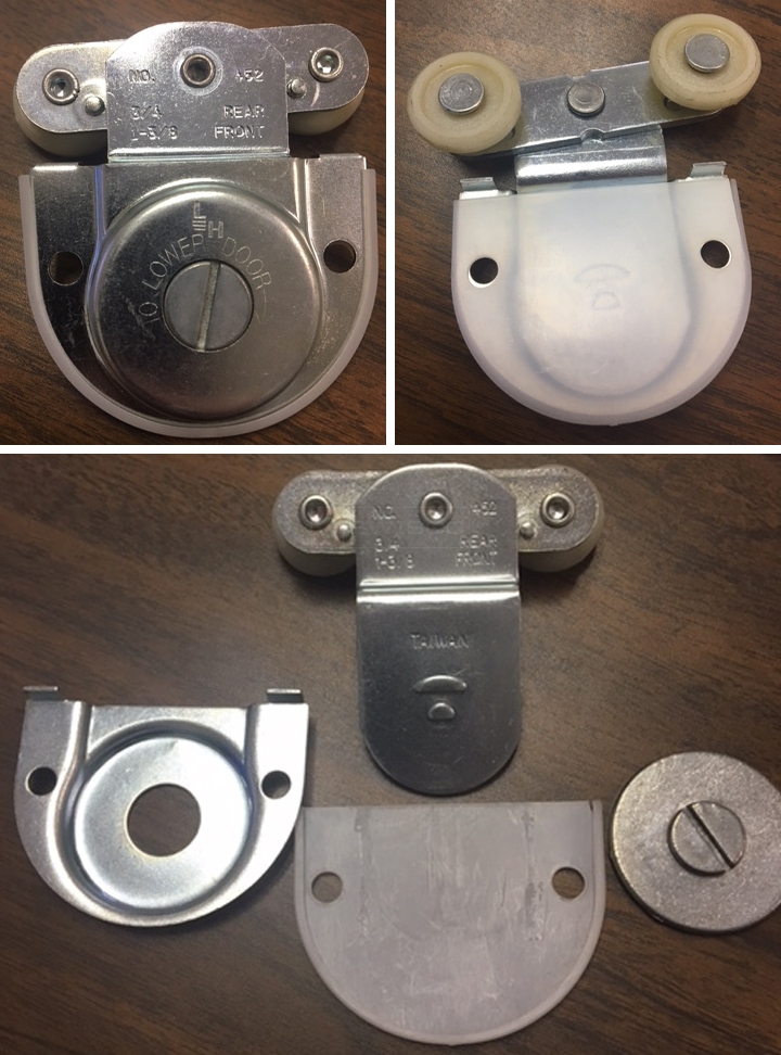 User submitted photos of a closet door roller.