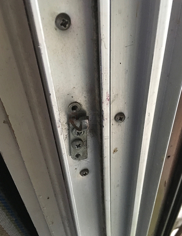 User submitted photos of patio door hardware.