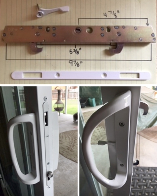 User submitted photos of patio door hardware.