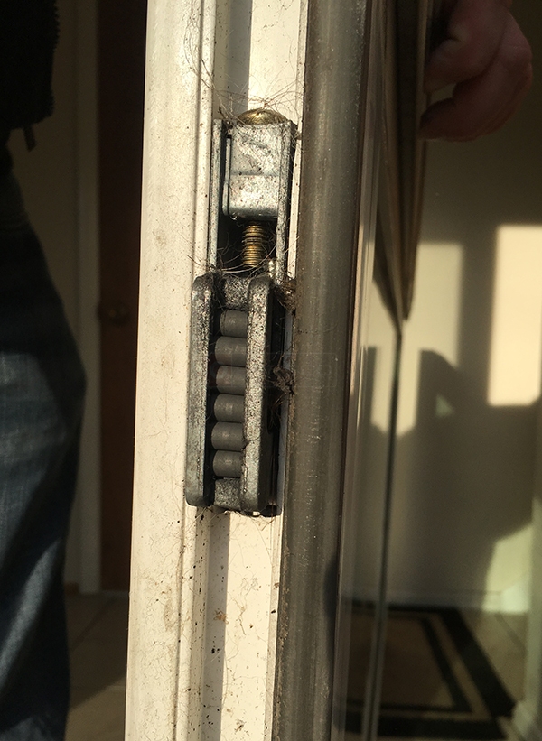 User submitted a photo of patio door hardware.