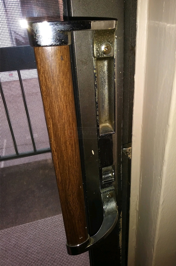 User submitted photos of patio door hardware.