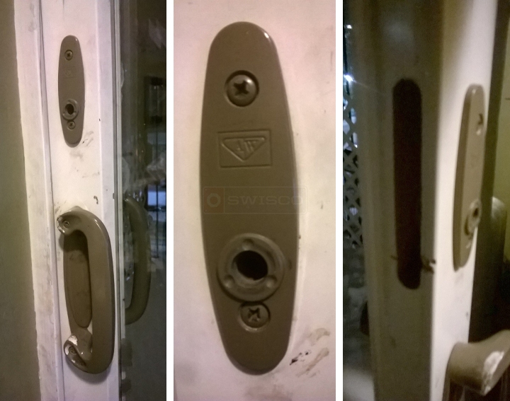 User submitted photos of patio door hardware.