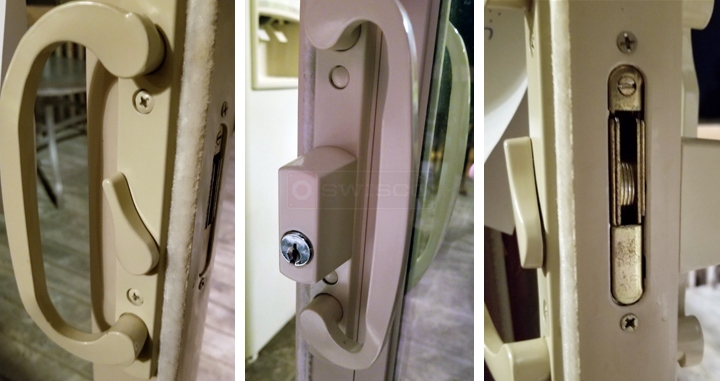 User submitted photos of patio door hardware.
