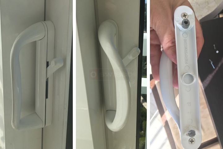 User submitted photos of patio door hardware.
