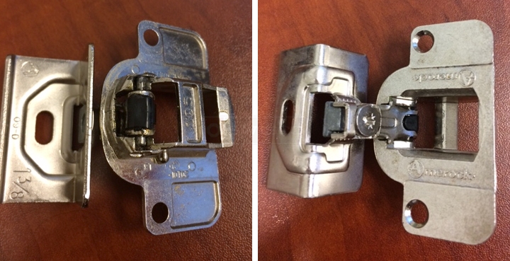 User submitted photos of a cabinet hinge.