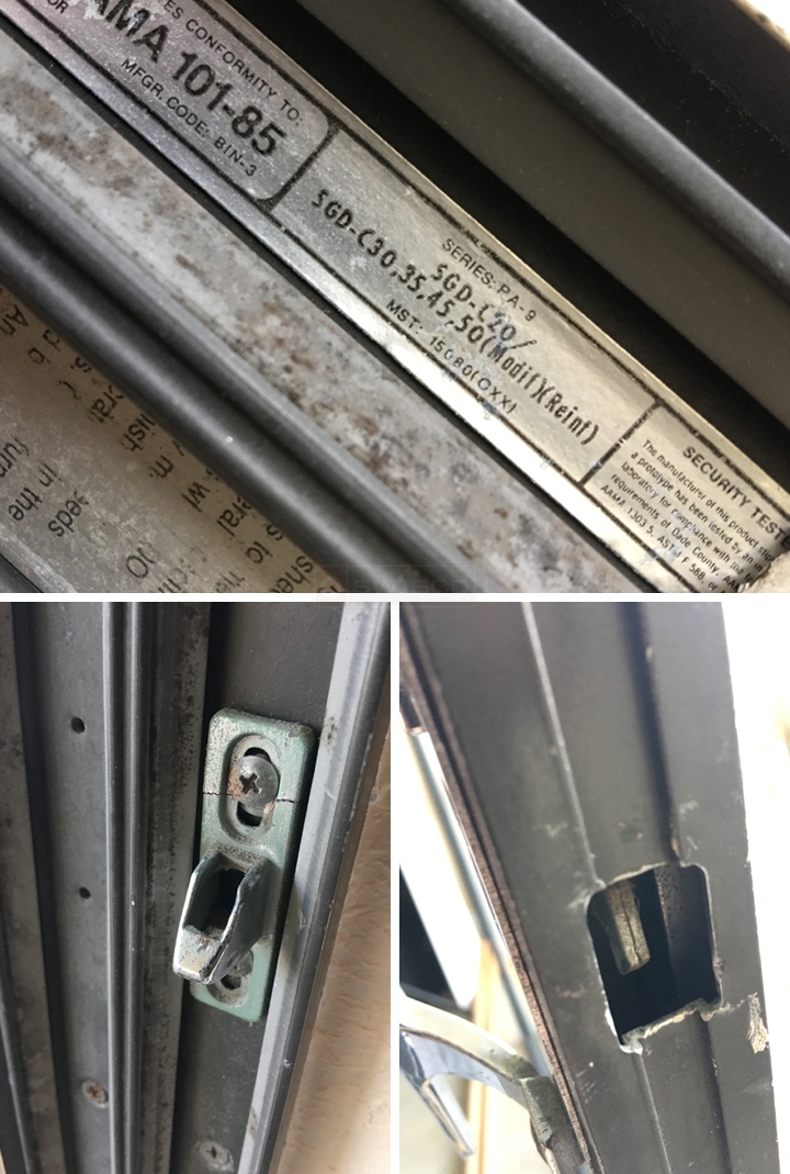 User submitted photos of patio door hardware.