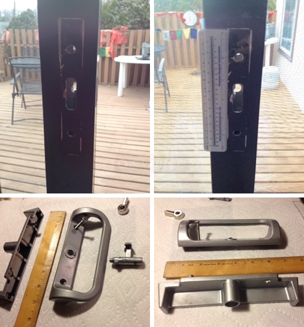 User submitted photos of patio door hardware.