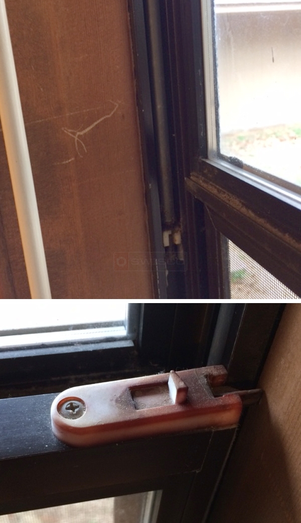 User submitted photos of window hardware.