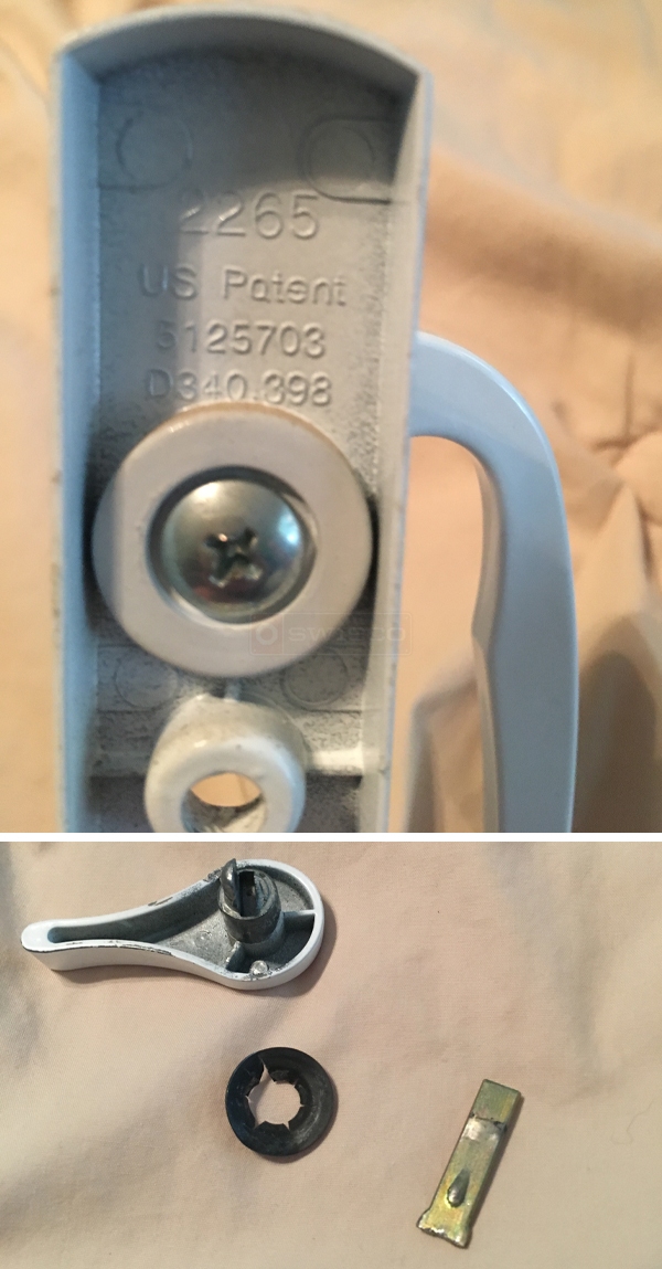 User submitted photos of patio door hardware.