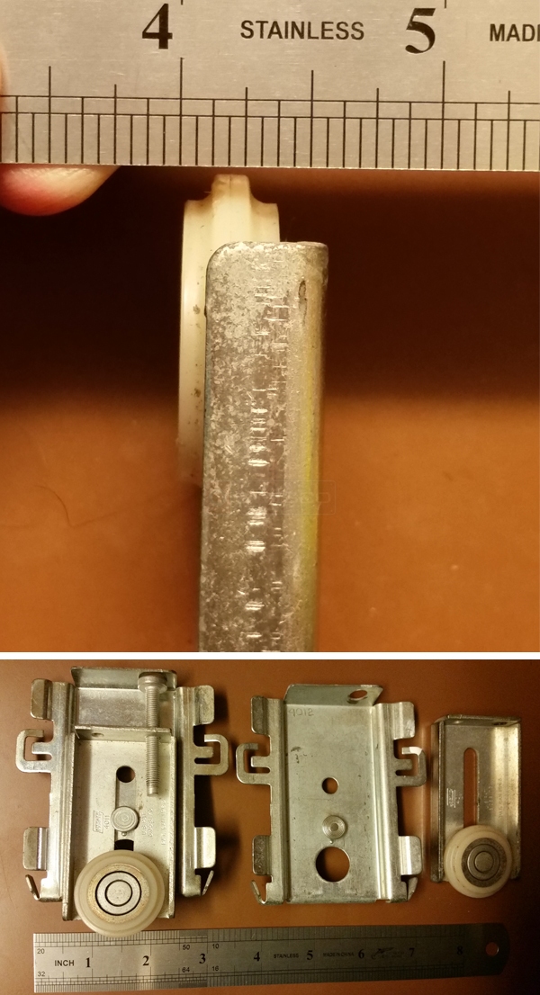 User submitted photos of a closet door roller.