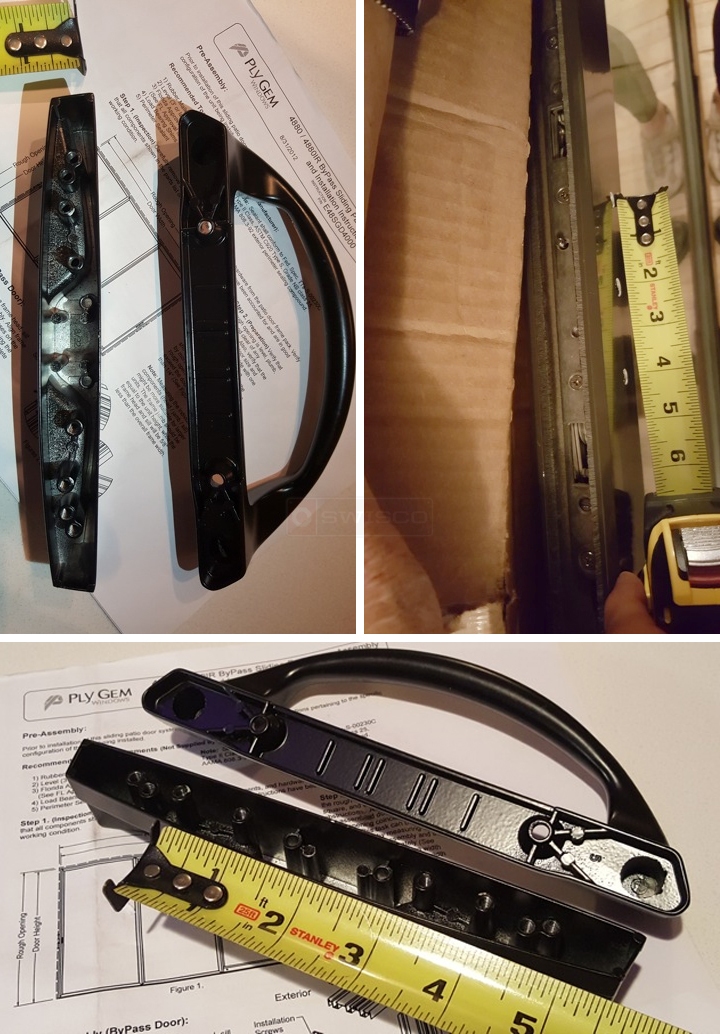 User submitted photos of patio door hardware.