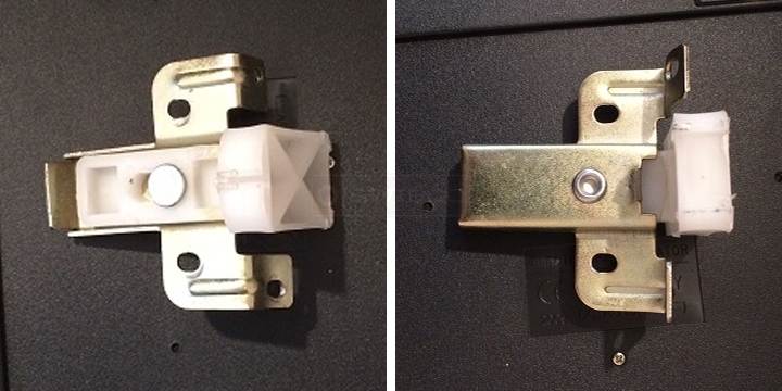 User submitted photos of closet door hardware.