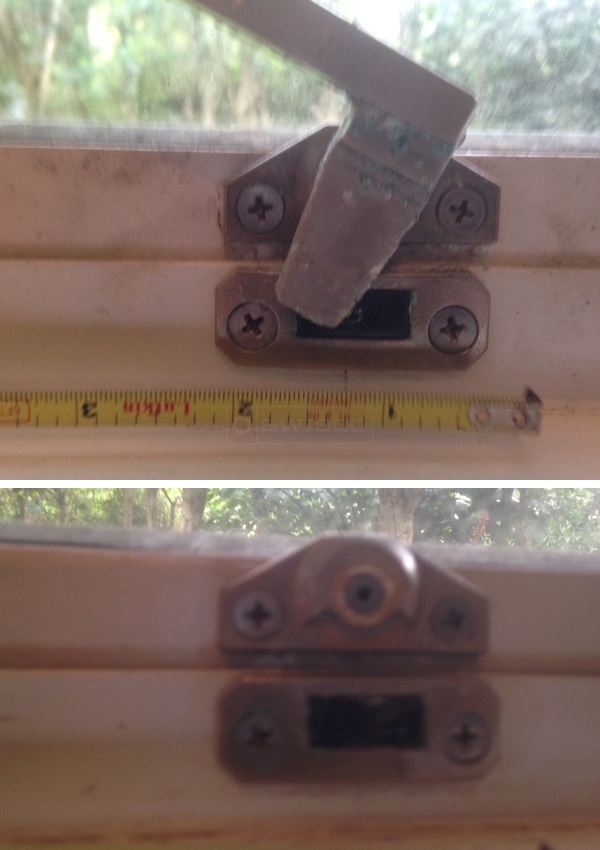 User submitted photos of window hardware.