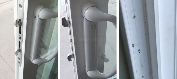 User submitted photos of patio door hardware.